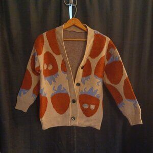 Women's Two tone Strawberry Cardigan Sz Small